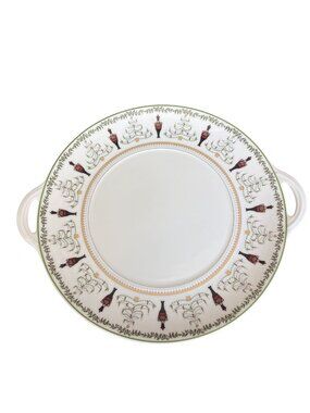 Grenadiers Happy Holiday Open Handle Cake Plate Bernardaud Limoges